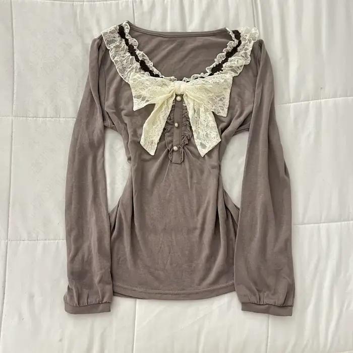 Doux esthétique Y2K femme mignon vêtements jeune fille T-shirt emo