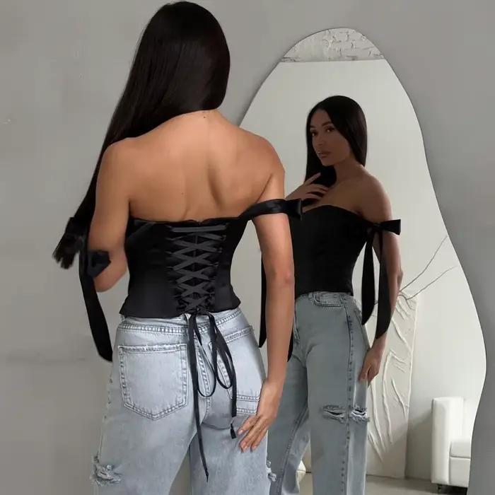 ONE TO WAN Haut Corset Blanc pour Femme