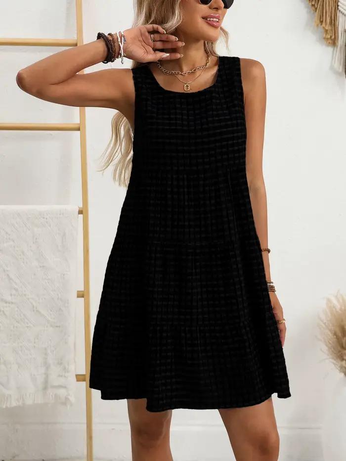 Robe débardeur ajourée unie décontractée pour femme style bohème printemps été pauses déjeuners occasions spéciales