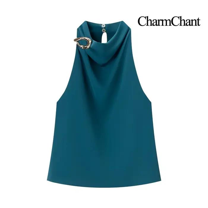 Satin hauts pour femme printemps été 2026 recadrée Y2k Harajuku mode élégant Chic chemise sans manches Blouse haut
