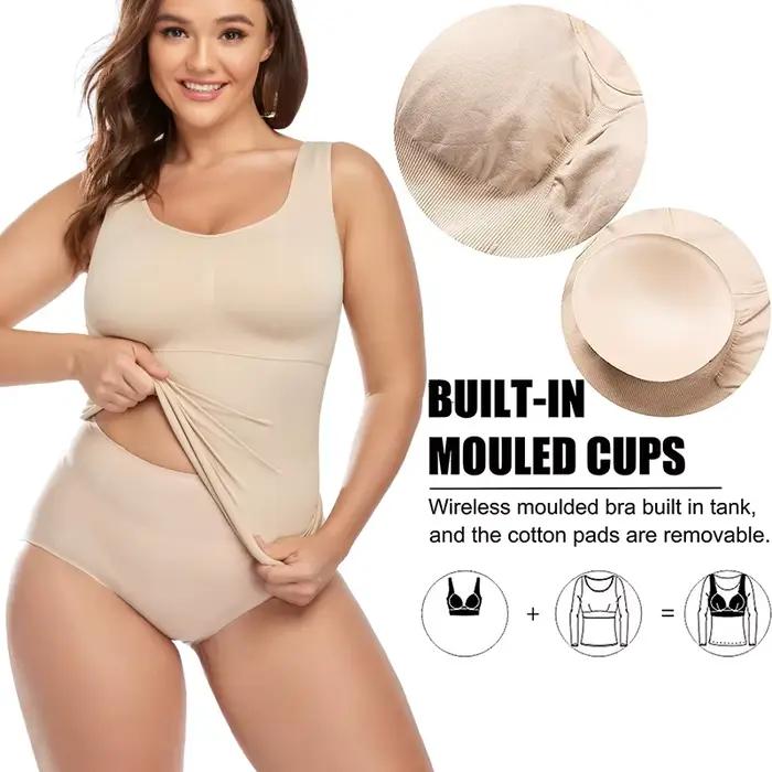 Débardeur femme soutien-gorge intégré décontracté noir blanc beige yoga shopping occasionnelle nocturne sport hauts sans manches Polyester Elasthanne