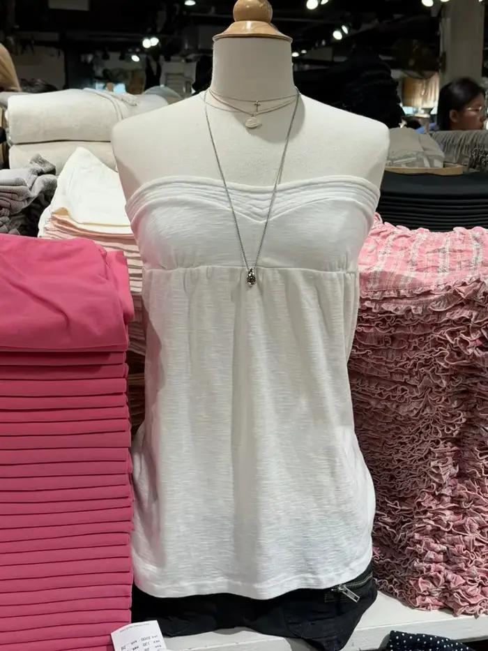 Débardeurs longs en coton blanc pour femmes