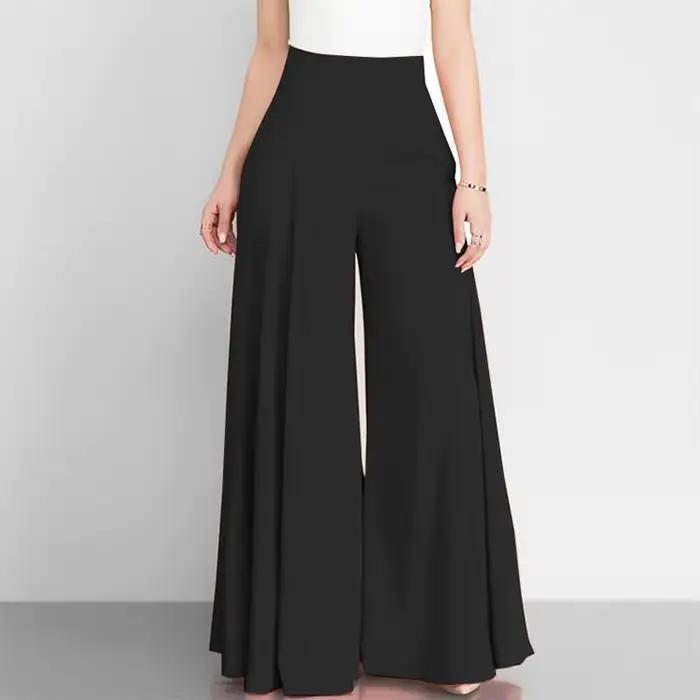 Pantalon large taille haute élégant et décontracté pour femme