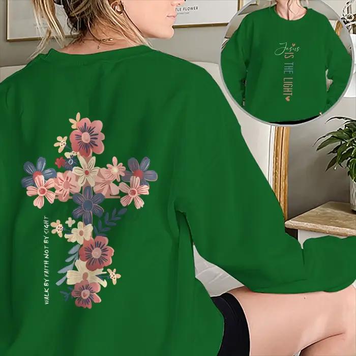 Sweat-shirt chrétien « Jésus est la lumière » pour femme