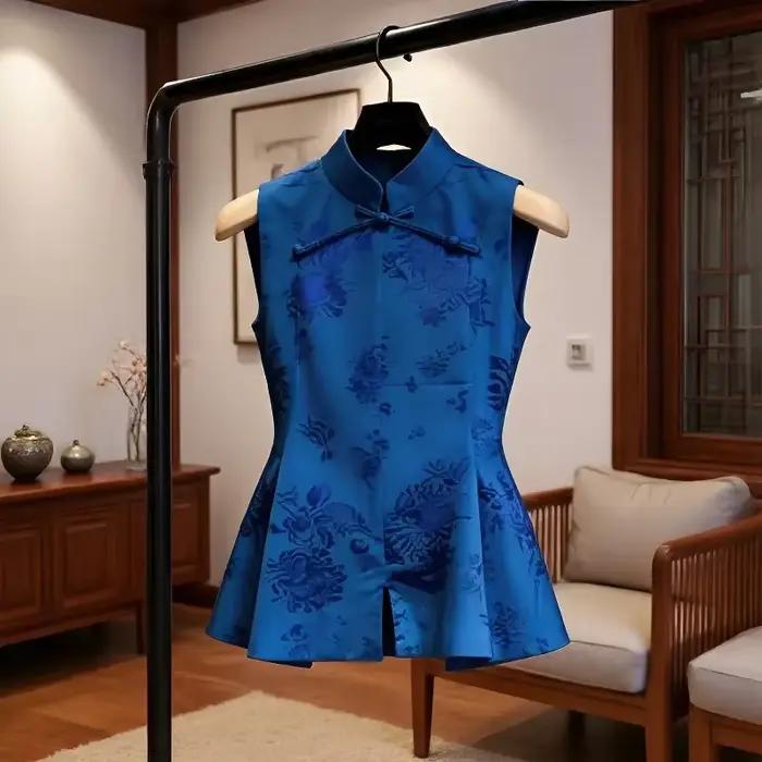 Chemisier élégant de style chinois pour femmes
