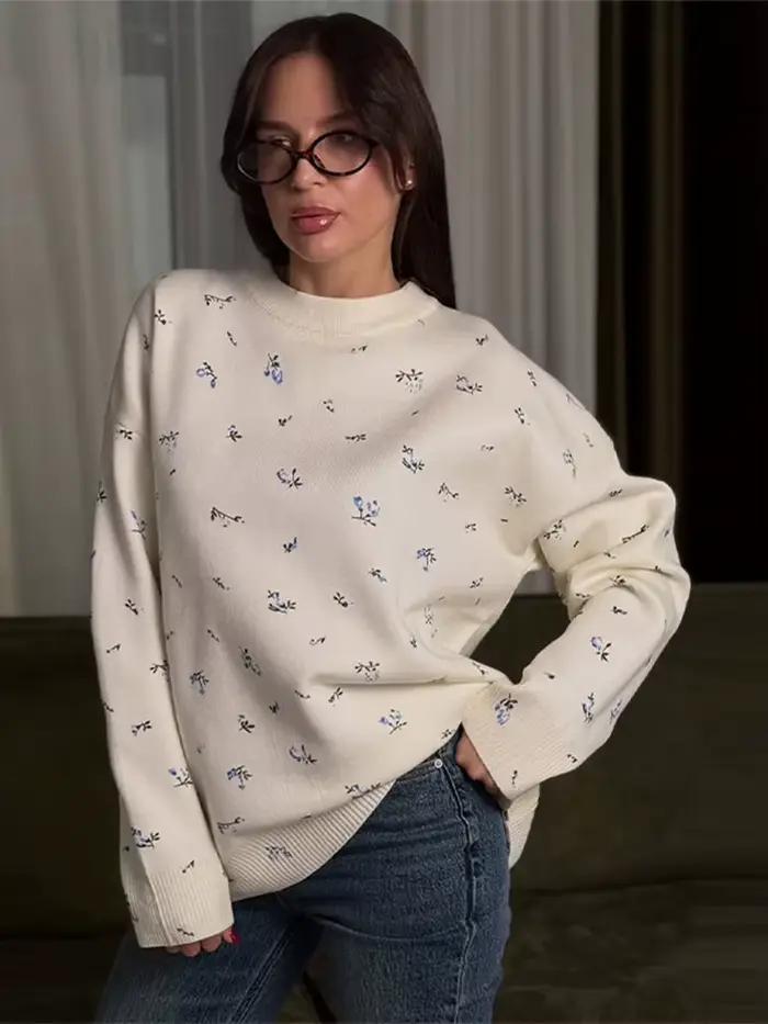 Chandails tricotés blancs pour femmes