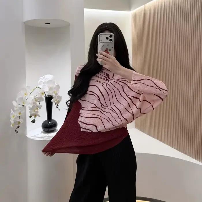 Haut plissé à imprimé zèbre beige marron