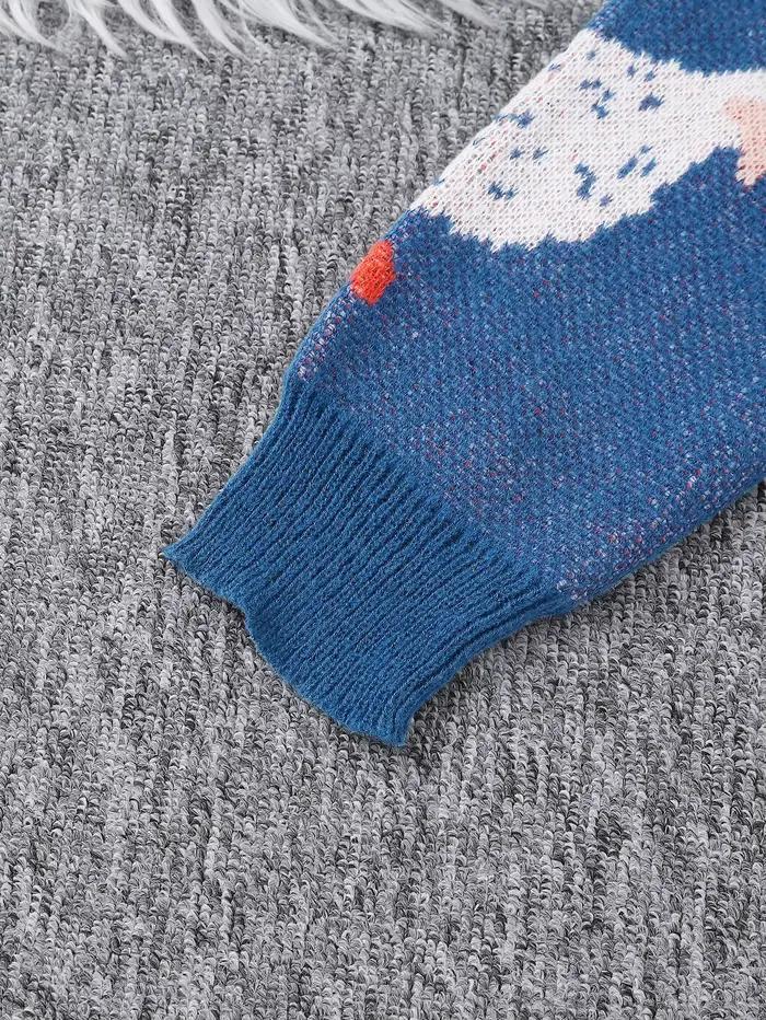Pull en polyester avec motifs canards Jacquard pour hommes, style décontracté, col rond, quatre saisons, shopping