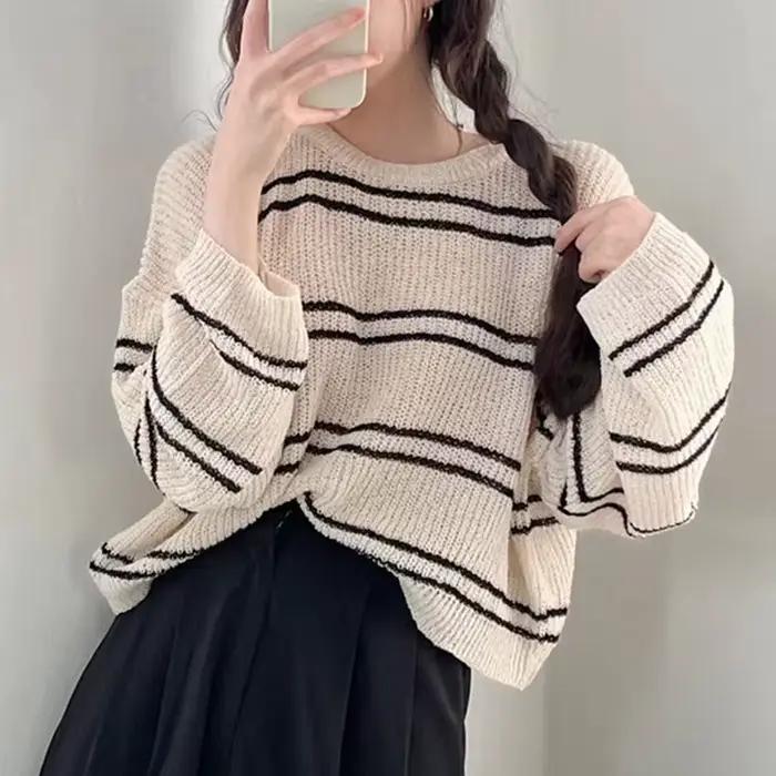 2025 été crème solaire Blouse mode évider femmes pull à manches longues col rond