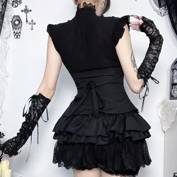 [You're My Secret] Haut Corset Gothique en Dentelle pour Femme