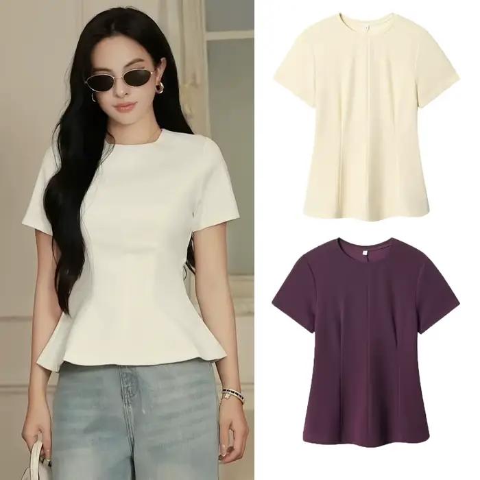 T-shirt plissé élégant pour femme