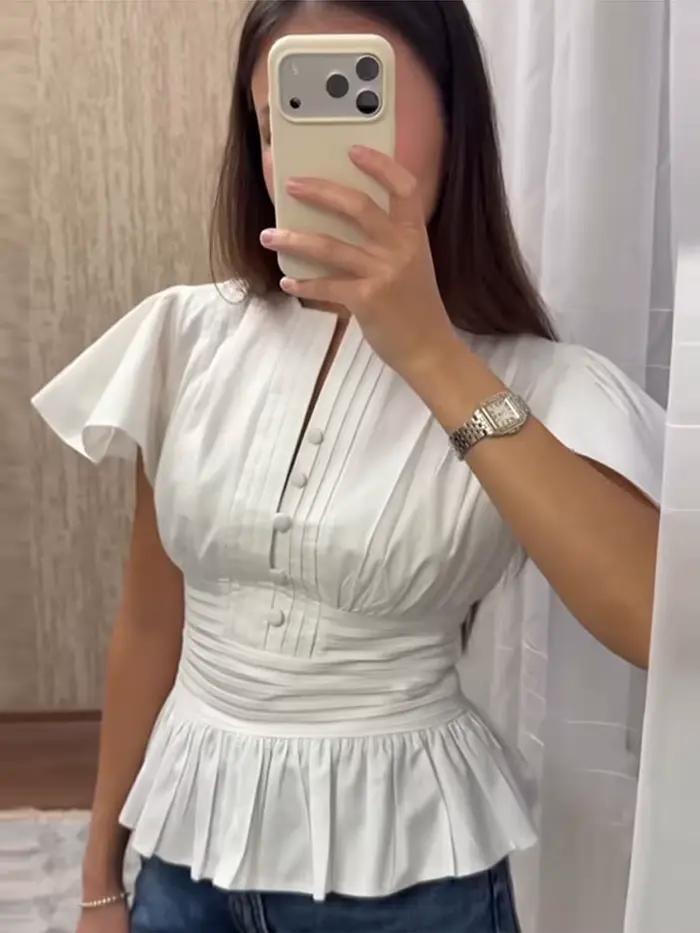 Chemisier femme en dentelle patchwork