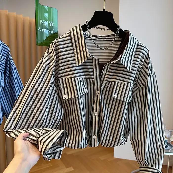 Chemise rayée épissée, nouveau Style de la forêt