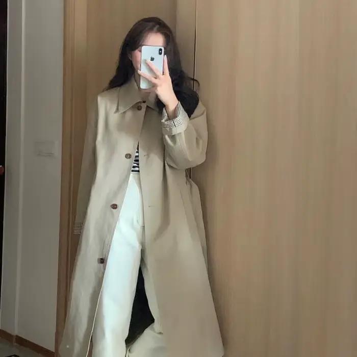 Trench femme élégant mode décontracté vêtements d'extérieur