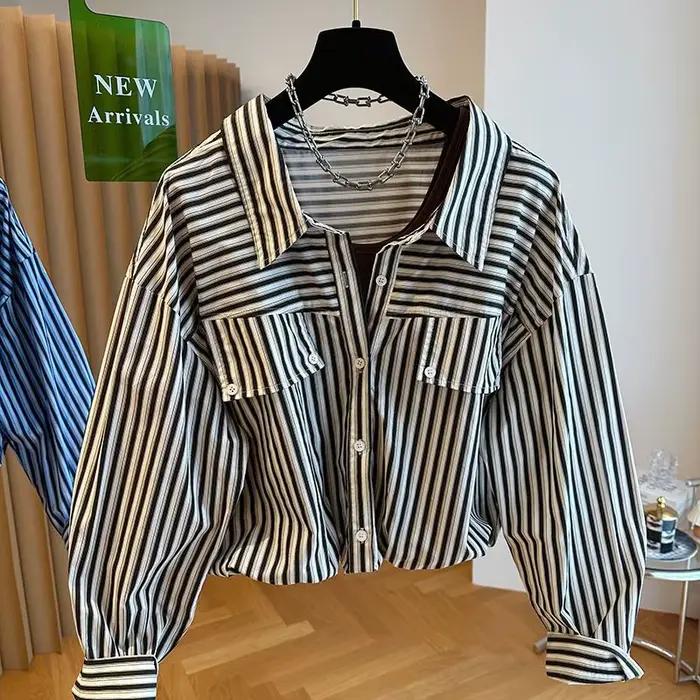 Chemise rayée épissée, nouveau Style de la forêt