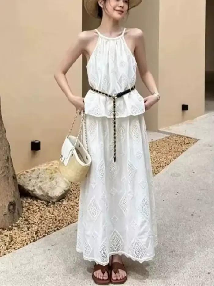Camisole brodée style bohème pour femme
