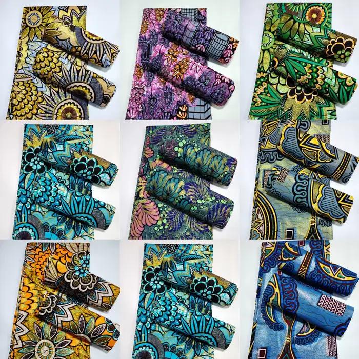 Nouveau tissu africain Grand cire paillettes