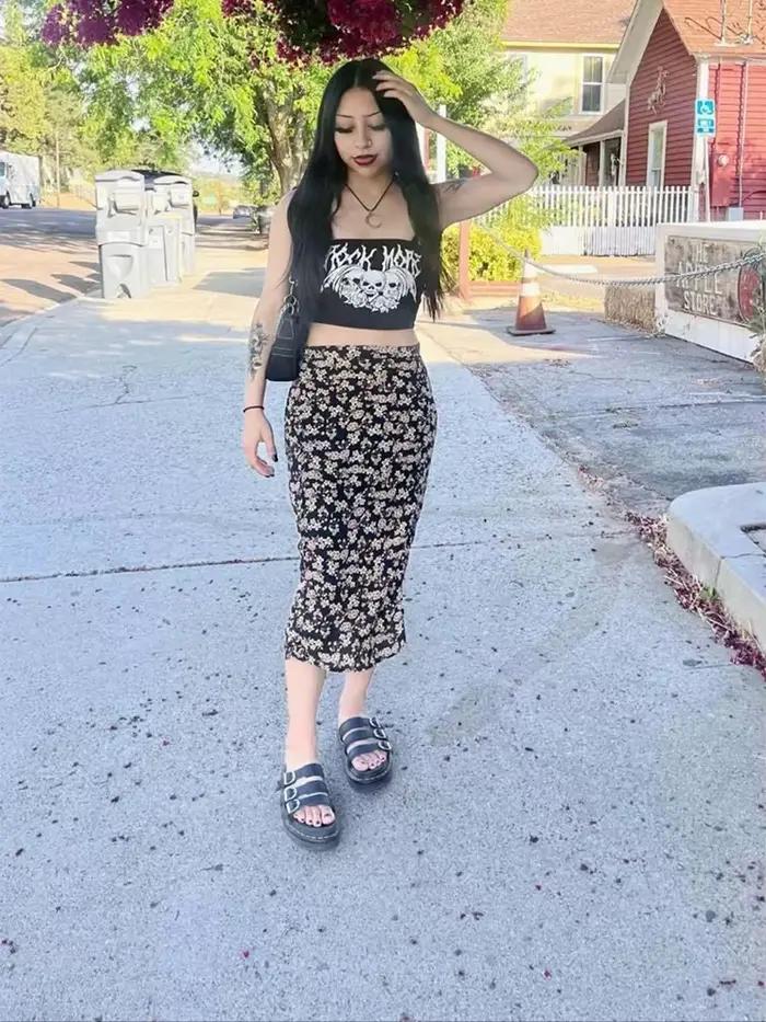 Gothique Punk crâne lettre graphique haut court femmes Y2K Vintage Grunge été noir mignon bustier tubulaire Streetwear hauts Corset vêtements