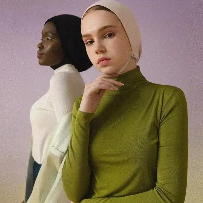 SUJIIN femmes col roulé T-shirt chaud sous-vêtement thermique vêtements d'hiver à manches longues hauts automne femme