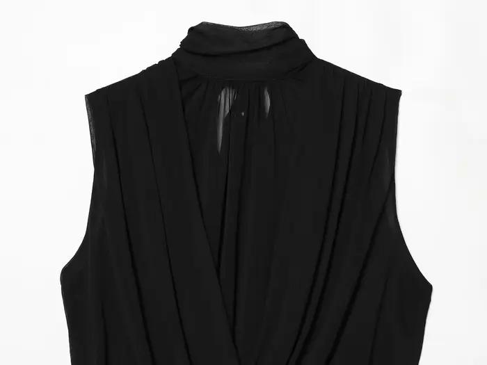 Hauts drapés noirs pour femmes