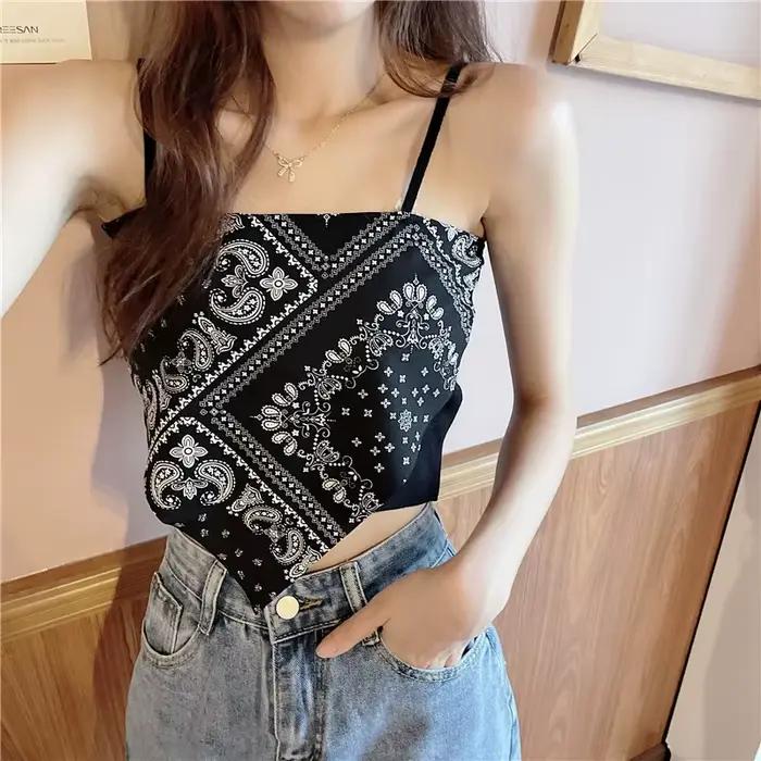 Débardeur féminin en polyester modal élasthanne style sexy floral pour occasions estivales et sports