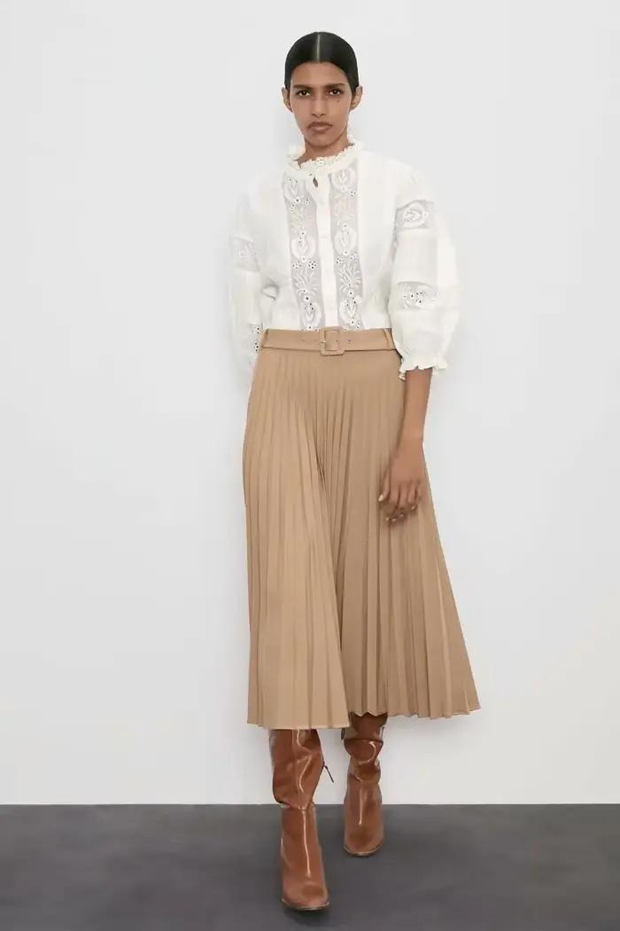 Chemise en dentelle blanche bohème TEELYNN broderie florale pour femmes, style élégant, occassions spéciales et mode printemps été
