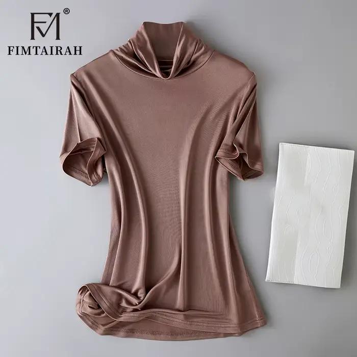 Fimtairah mode soie hauts femmes chemise gilet fond glisse T-shirt minceur
