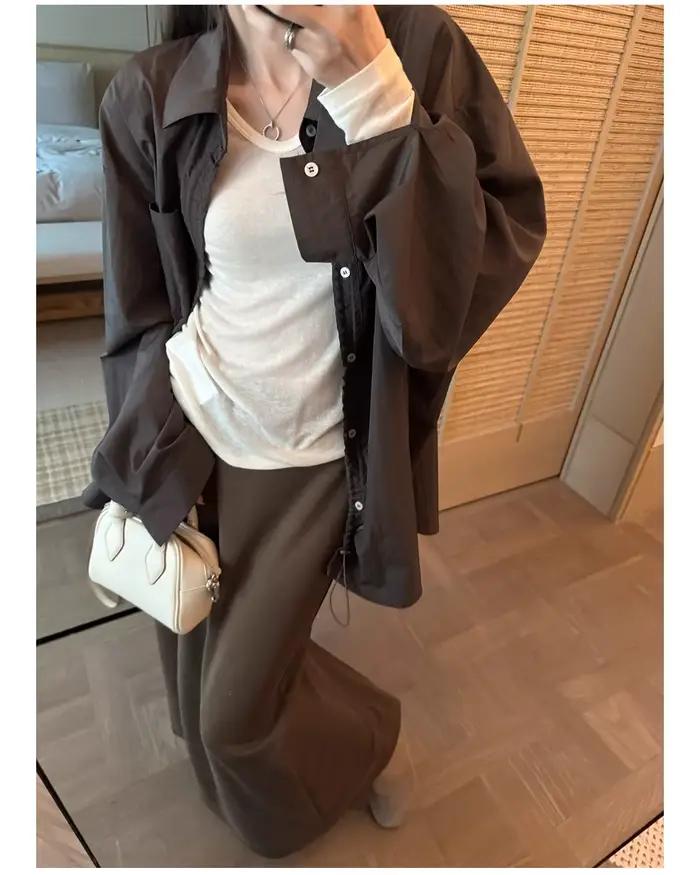 Trench-Coat Style chemise avec cordon de serrage