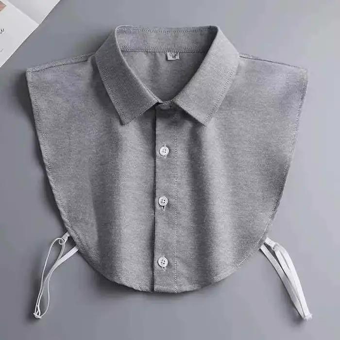 Chemisier à Faux Col Gris pour Adulte
