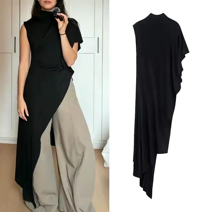 Haut asymétrique chic pour femme