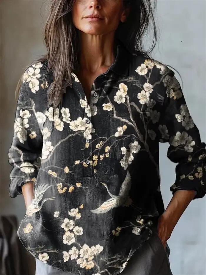 Chemise à manches longues pour femmes