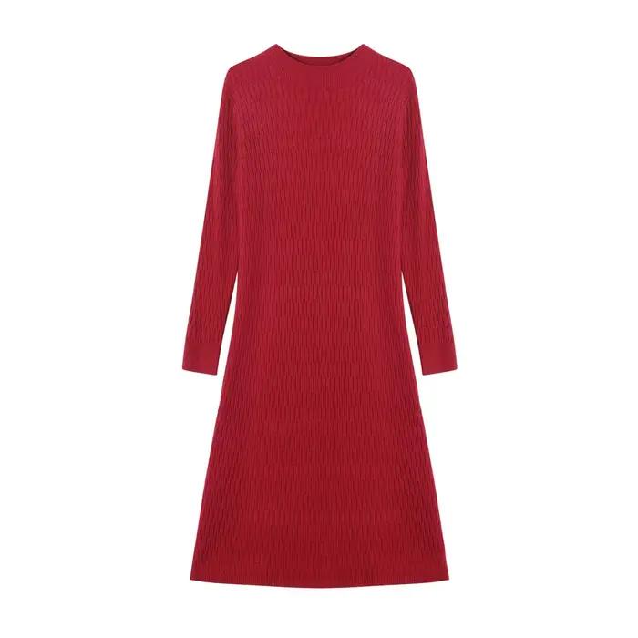 Robe Tricotée à Manches sulfpour Femme