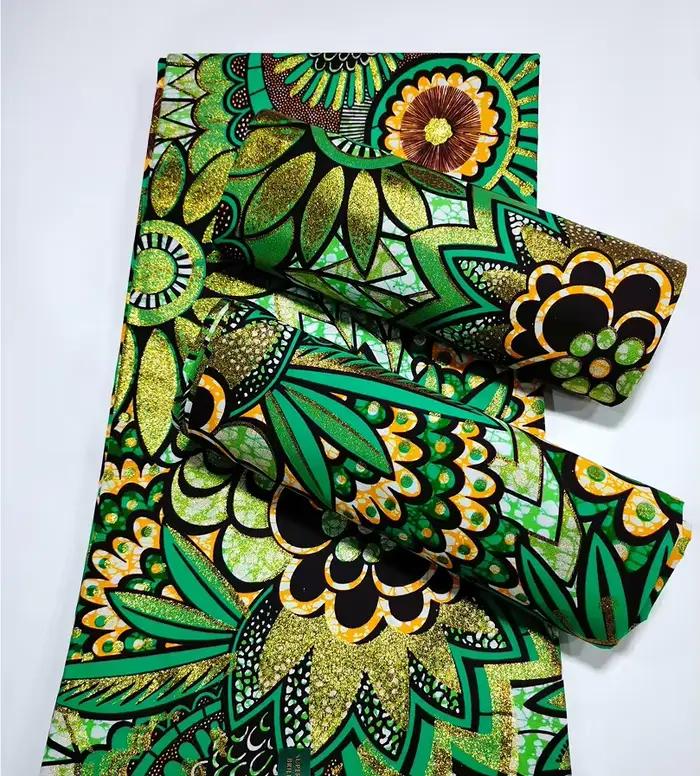 Nouveau tissu africain Grand cire paillettes