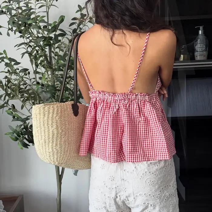Top Cami à Col en V pour Femme