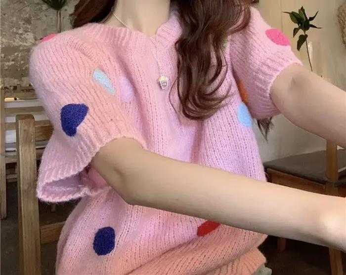 Pull à manches courtes pour femme