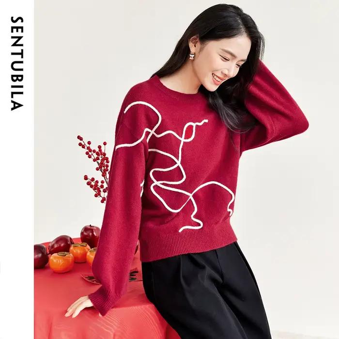 Pulls en tricot épissés SENTUBILA pour femmes