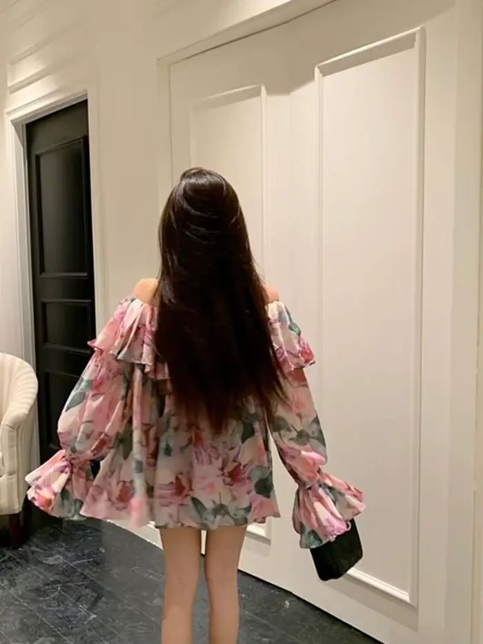 Chemise française en mousseline de soie pour femmes