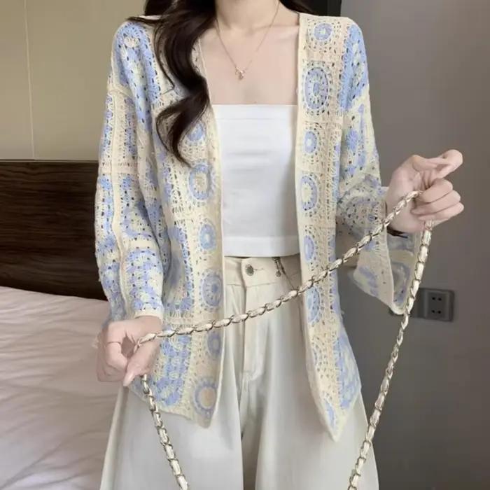 Magnifique Manteau Cardigan en Crochet Ajoure Unique