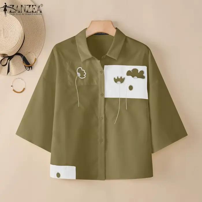 Chemisier ZANZEA Femme 2026 – Blouse d'été à motif floral