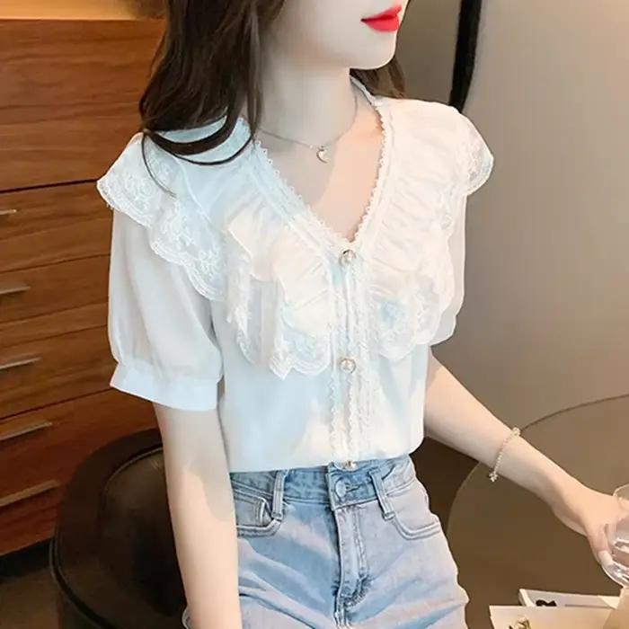Blouses en Chiffon et Dentelle pour Femme Été 2026 – Élégantes
