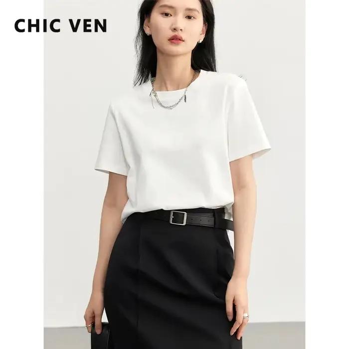 T-shirt féminin décontracté Chic Ven en coton pour femmes occasions estivales et décontractées