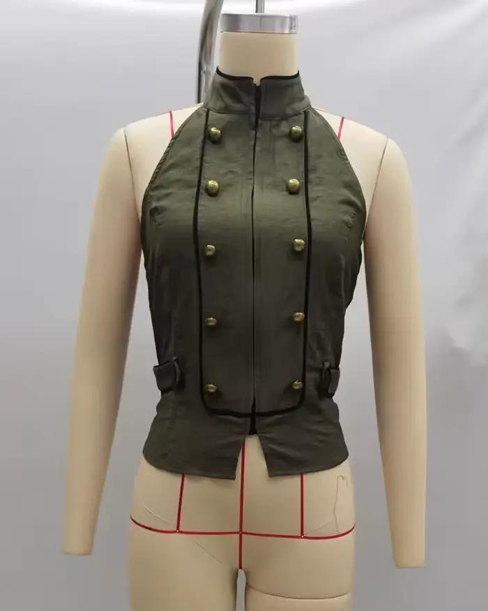 Haut pour femme 2026 Nouvelle mode Été Dos nu Halter Chic Élégant Style Vacances