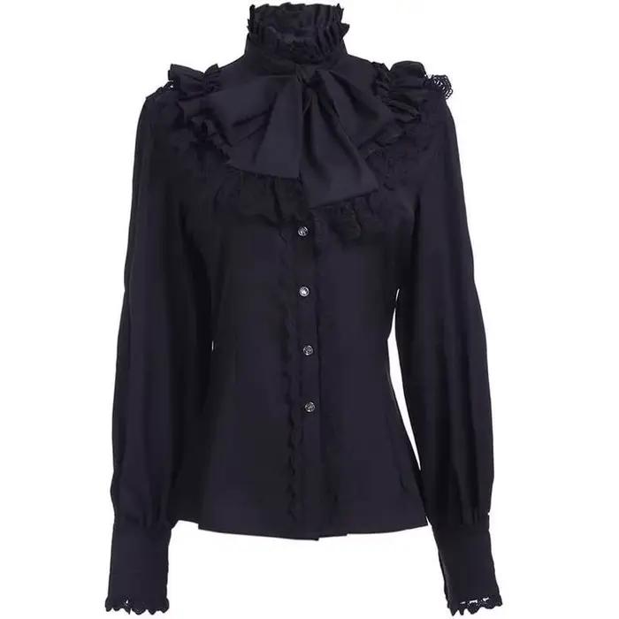 Nouvelle Collection Été 2026 – Chemise Femme Vintage à Col Volanté