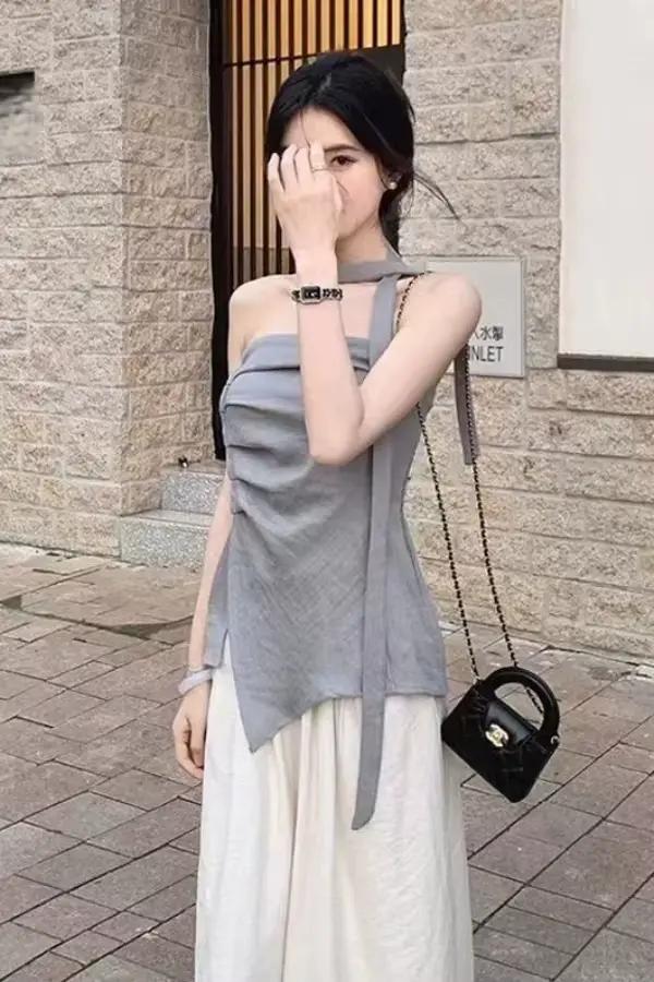 Haut bustier à épaules dénudées pour femmes