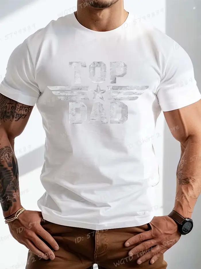 Top Dad Letter Print T-shirt