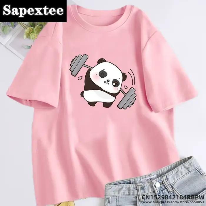 T-shirt drôle pour femmes en modal, motifs d'animation, surdimensionné, décontracté, col rond, adapté aux entraînements et sorties entre amis
