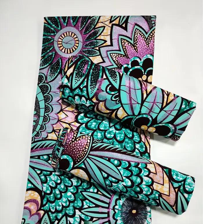 Nouveau tissu africain Grand cire paillettes