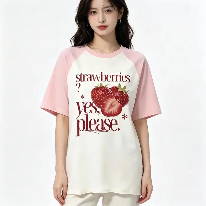 T-shirts tendance cerise pour femmes et filles