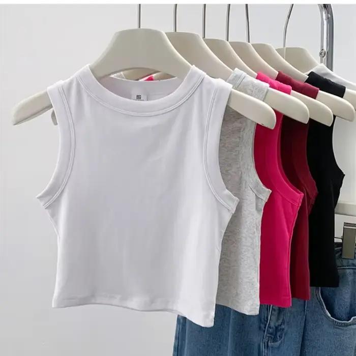 Débardeur côtelé sans manches pour femmes