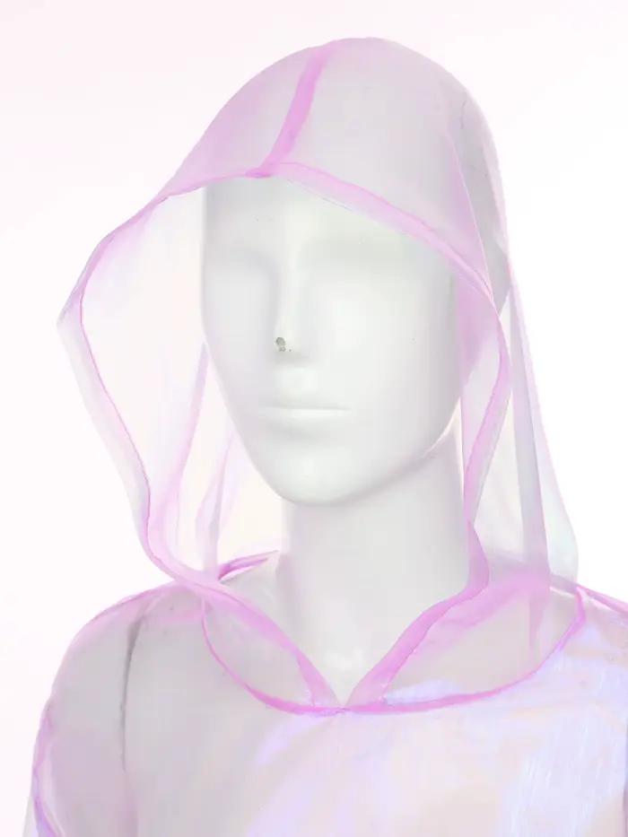 Hauts à capuche transparents scintillants pour femmes, débardeurs à manches longues sexy et club, pour pole dancing, rave party et soirées de fête